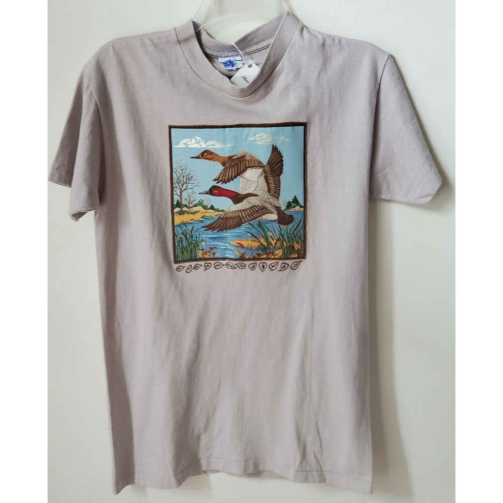 VTG 80s Royal 1st Class hand painted Mallet duck T Shirt Single Stitch USA sz M